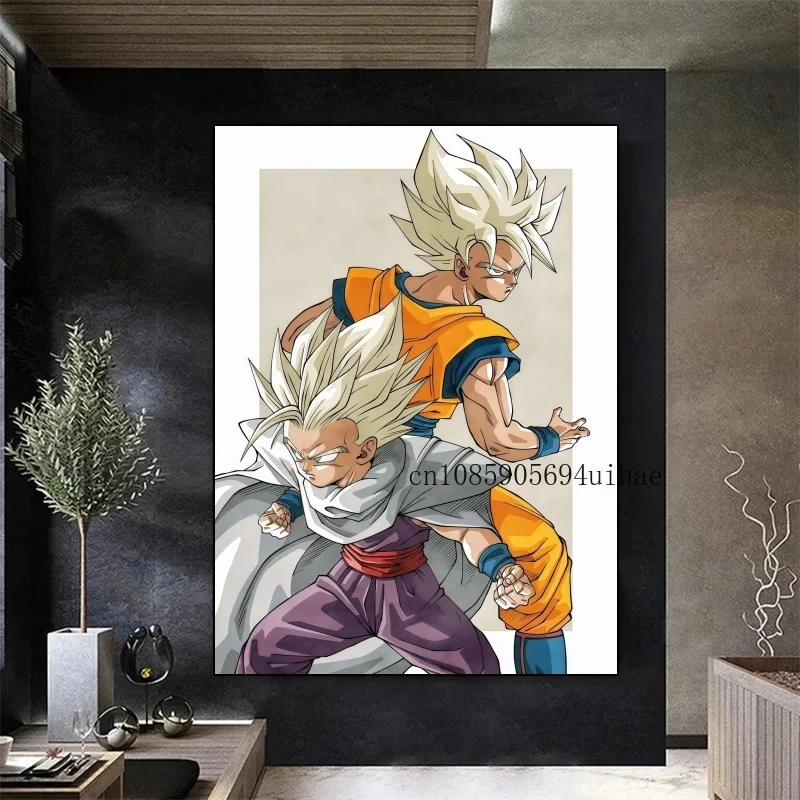 Bandai Anime Leinwandgemälde HD Poster Wandkunstdruck Dragon Ball Son Goku Klassische dekorative Bilder für Wohnzimmer ohne Rahmen