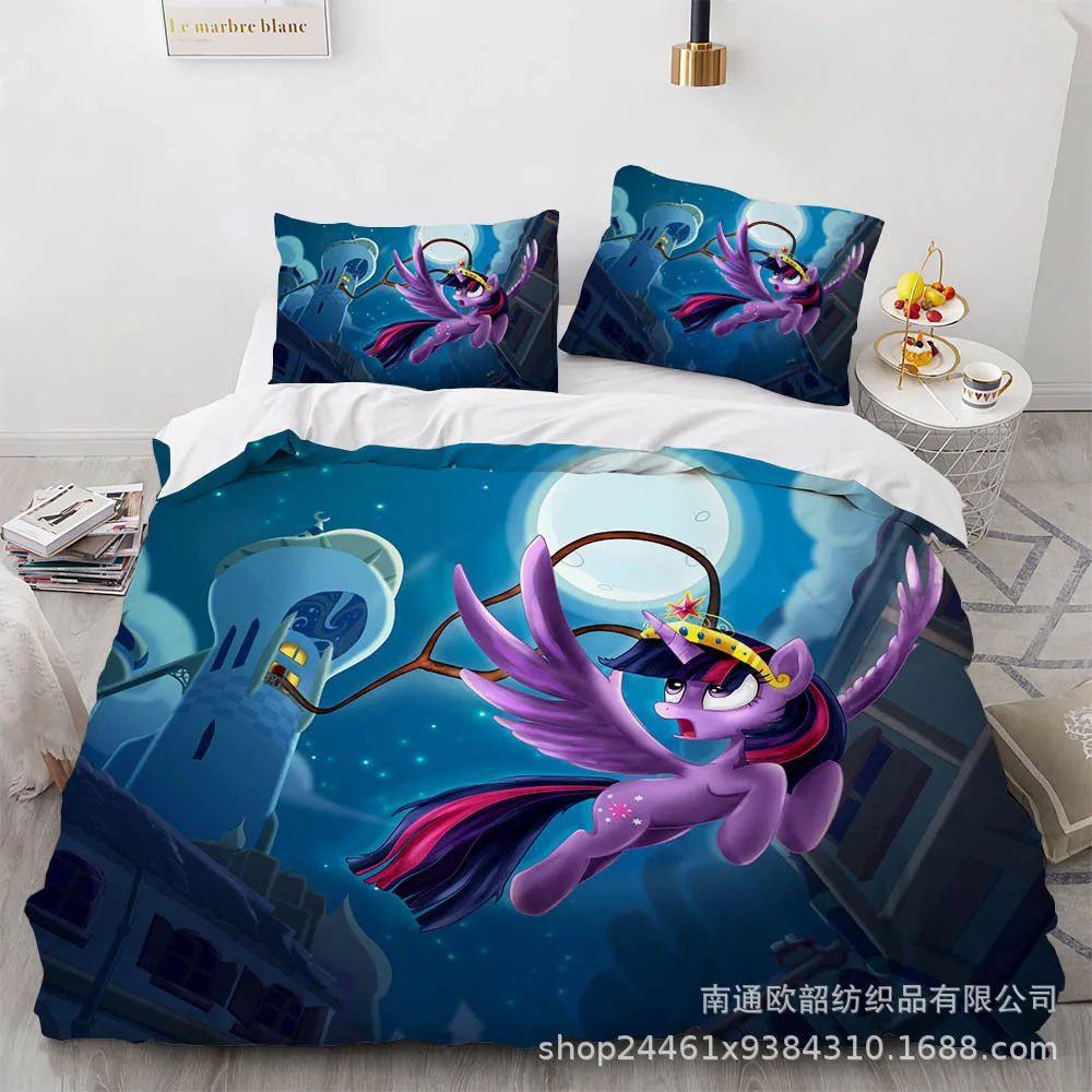 My Little Pony Bedding Sets Comforter Quilt Bed Cover Duvet Cover Pillow Case 2-3 Pieces Sets Kids Adult Bedroom Decor