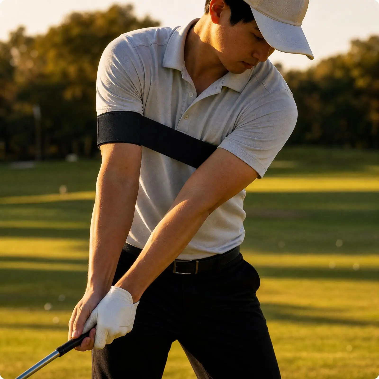 Golf Swing Posture Training Strap for Arm Movement Control Nylon Wearable Corrector Aid for Golf Practice Equipment Gear