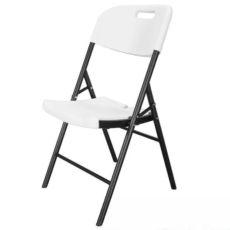 High-density polyethylene folding chair, modern minimalist office plastic backrest chair, outdoor commercial folding dining