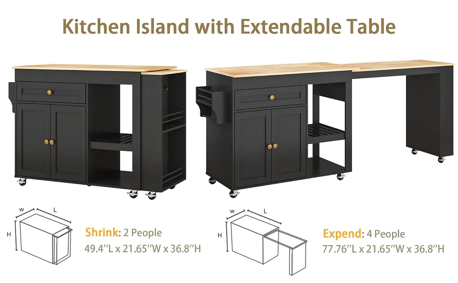 Thumbnail 2 - #4 Rolling Kitchen Islands Sale
