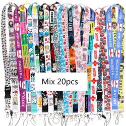 FI41 Doctor Rope Strap Mix 20PC Nurse's Keychain Neck Lanyard For Medicine Keys Long Phone Hanging Ornaments Anti-Lost Hang Rope