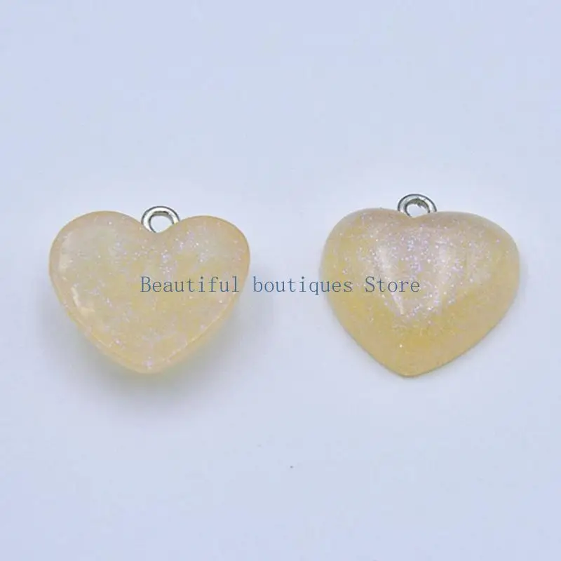 U4LF Jewelry Supplies Heart Embellishments Small DIY Heart Beads Resin Material
