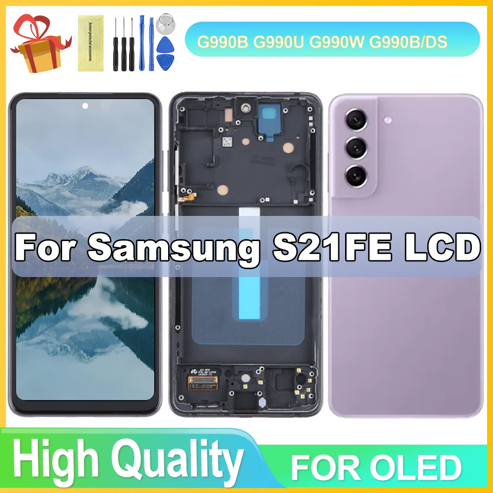 

Tested Display For Samsung S21 FE LCD Touch Screen Digitizer For Samsung S21 FE 5G G990 G990B G990U G990B/DS LCD