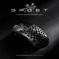 Ratón para Juegos ATK Blazing Sky GHOST, de Fibra de Carbono Compuesta, Inalámbrico, Bluetooth, Diseño Hueco, Paw3950, Ligero, para Jugadores FPS