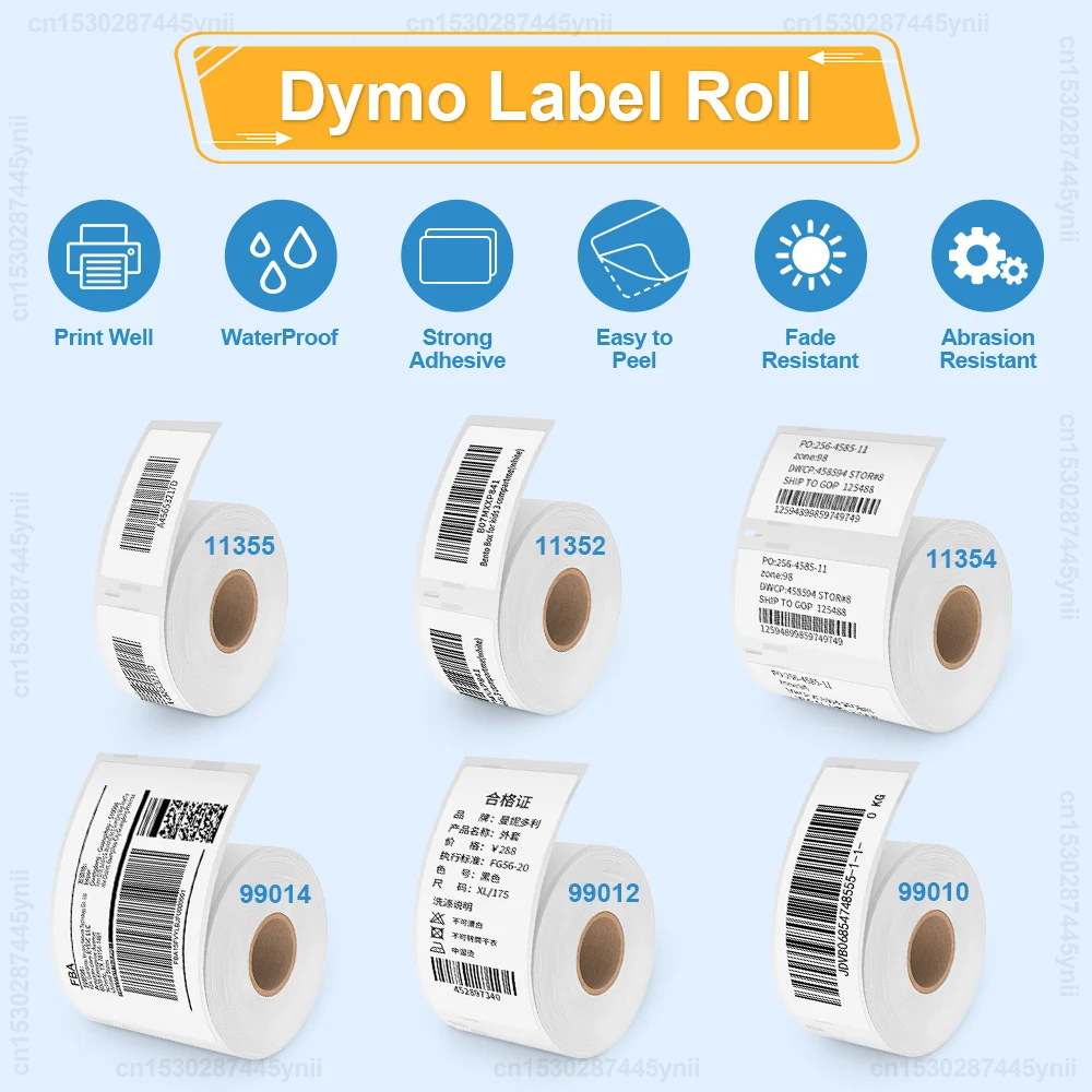 5PK Adhesive 11352 Compatible Dymo 11352 LW Thermal Paper Address Sticker Paper for DYMO LabelWriter 450 450 Turbo 4XL Printer