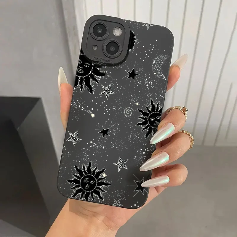 Phone Case For Samsung A56 5g A16 A54 A35 A34 A55 A52 A53 A15 A33 Case galaxy S21 FE S22 S23 S24 S25 Ultra Moon Sun Soft Cover - náhled 2