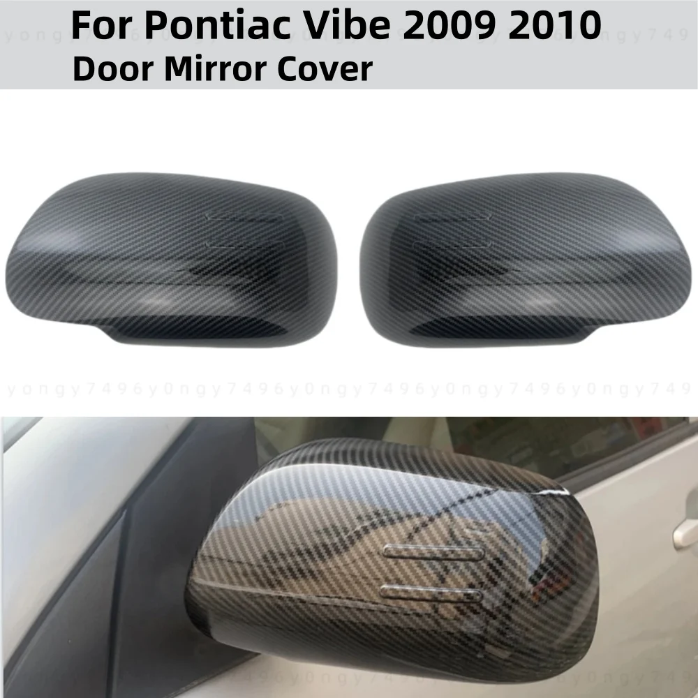 2Pcs Carbon Side Car Rearview Accessories Chrome Door Mirror Cover Trim Paste style For 2009 2010 Pontiac Vibe  Stickers