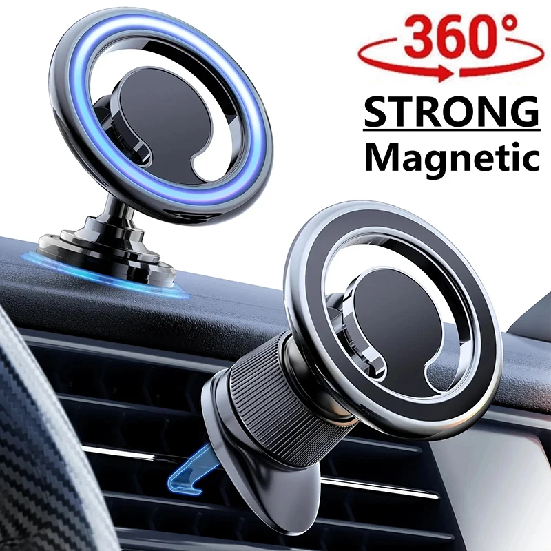 Magnetic Car Phone Holder Stand for Macsafe Support in Car for iPhone 16 15 14 Pro Max Magnet Car Air Vent Clip Cell phone Mount