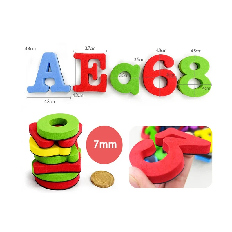 Magnetic Letters Numbers Alphabet ABC 123 Fridge Magnets Plastic Educational Preschool Learning Toy Set Uppercase Lowercase Math