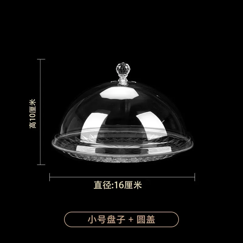 [Transparent Anti-dust ] Acrylic Food Cover Plastic Supermarket Tasting Plate Fruit Snack Tray with Member Self