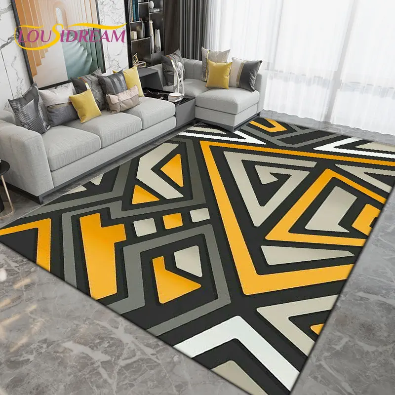 3D Abstract Geometry Illusion Esthetics Area Rug,Carpet Rug for Living Room Bedroom Sofa Doormat Decoration,Non-slip Floor Mat