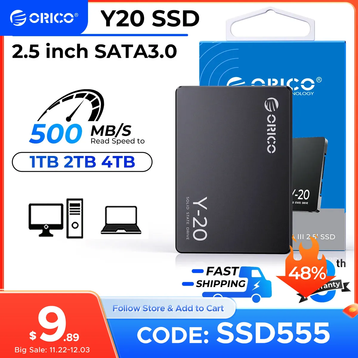 ORICO SATA III SSD  2.5” Internal Solid State Drive 3D NAND 512GB 1TB 2TB 4TB  UP to 550MB/s for Upgrade PC Laptop Desktops Y20