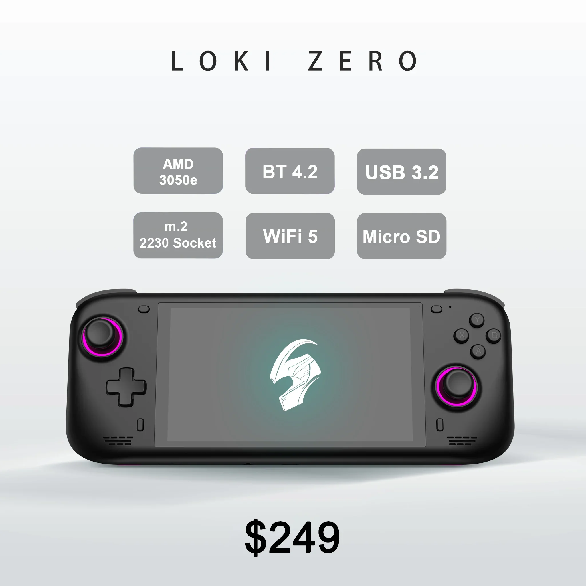 Loki Zero AMD 3050e tablet retrogaming emulators handheld game consoles players for ps2/3ds/gamecube/wii/psp