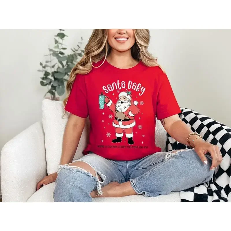 Santa Baby Christmas T Shirt Funny Cute Holiday Fun Cup