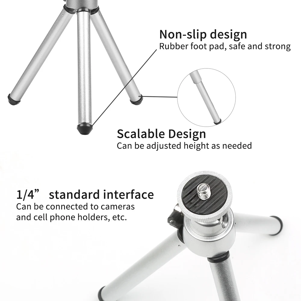 Flexible Mini Aluminum Tripod for iPhone X 8 7 6S Xiaomi Samsung Huawei Sony Cell phone Tripod Stand For Mobile Smartphone