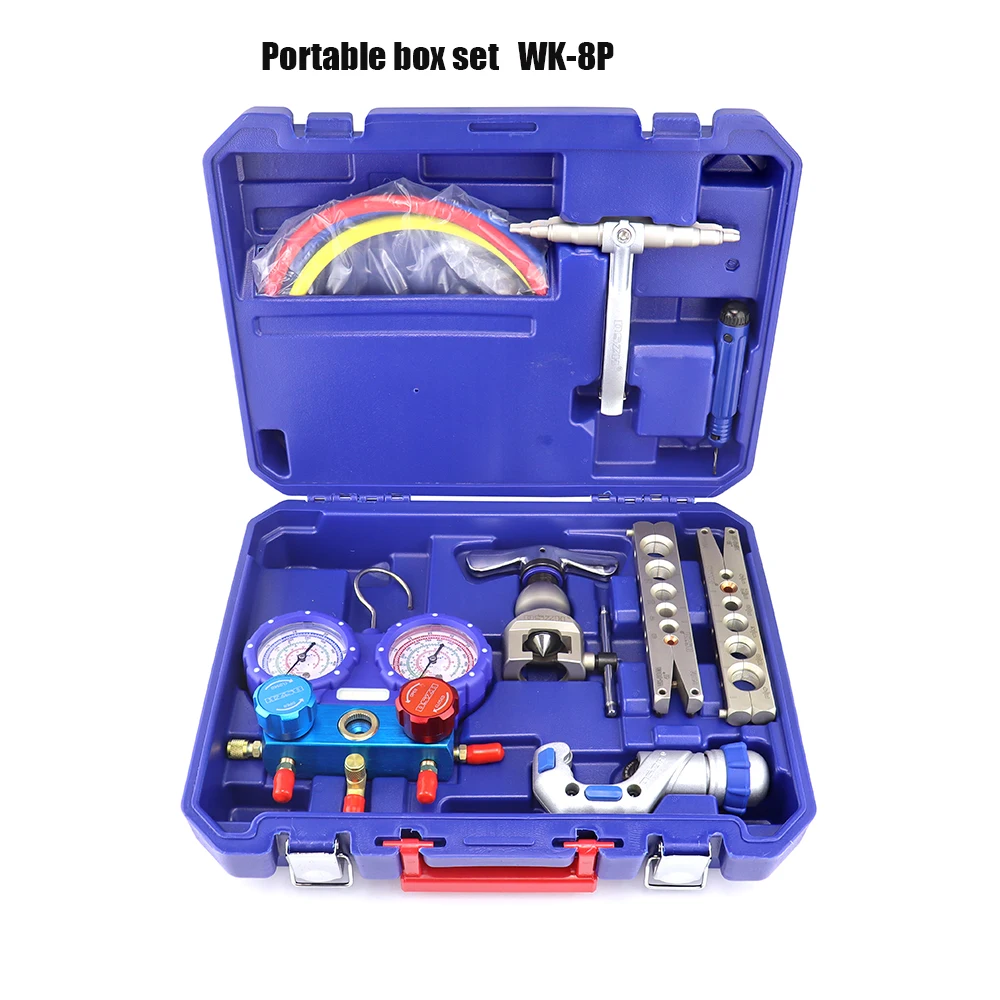 8P Air Conditioning Parts Repair Kit, Pipe Expansion Tool, Portable Repair Box Kit, Suitable for HVAC Systems