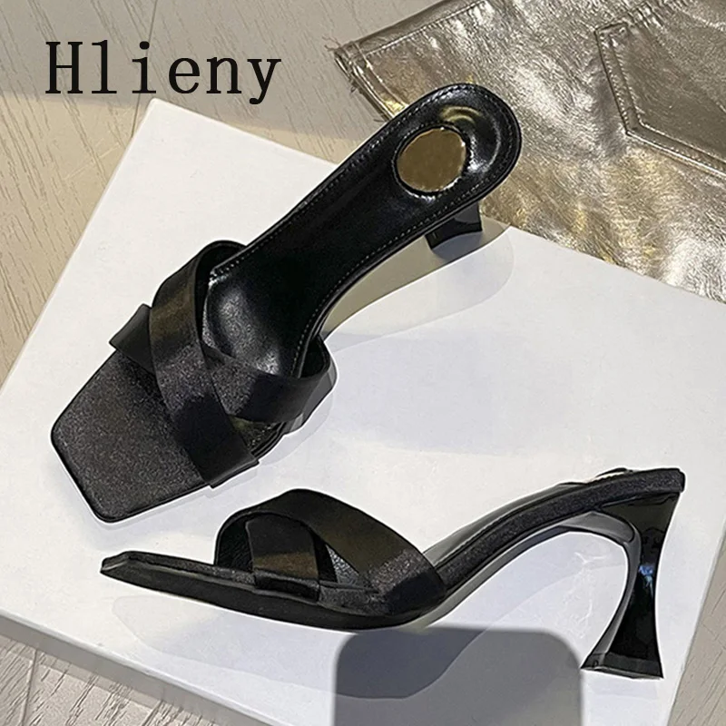 

Hlieny/модные тапочки с квадратным носком, элегантные женские туфли на высоком каблуке, новый сексуальный дизайн, женские сандалии, модельные туфли Sandalias De Mujer