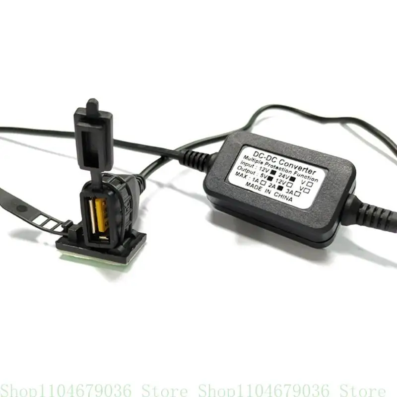 Easy Installation 12-24V Motorbike Power Supply Socket with Dustproof Cover USB Handlebar Extension