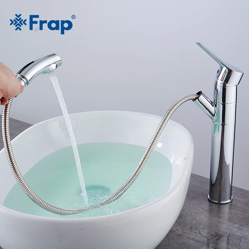 

Frap Pull Out Taps Chrome Basin Faucet Bathroom Faucets Short/High Sink Tap Cold Hot Mixer Washbasin Faucet Torneira