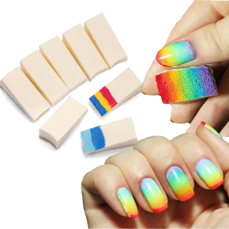 8pcs Soft Triangle Nail Art Transfer Sponge Gradient Coloring Stamping DIY Creative Nail Manicure Image Transfer Tool