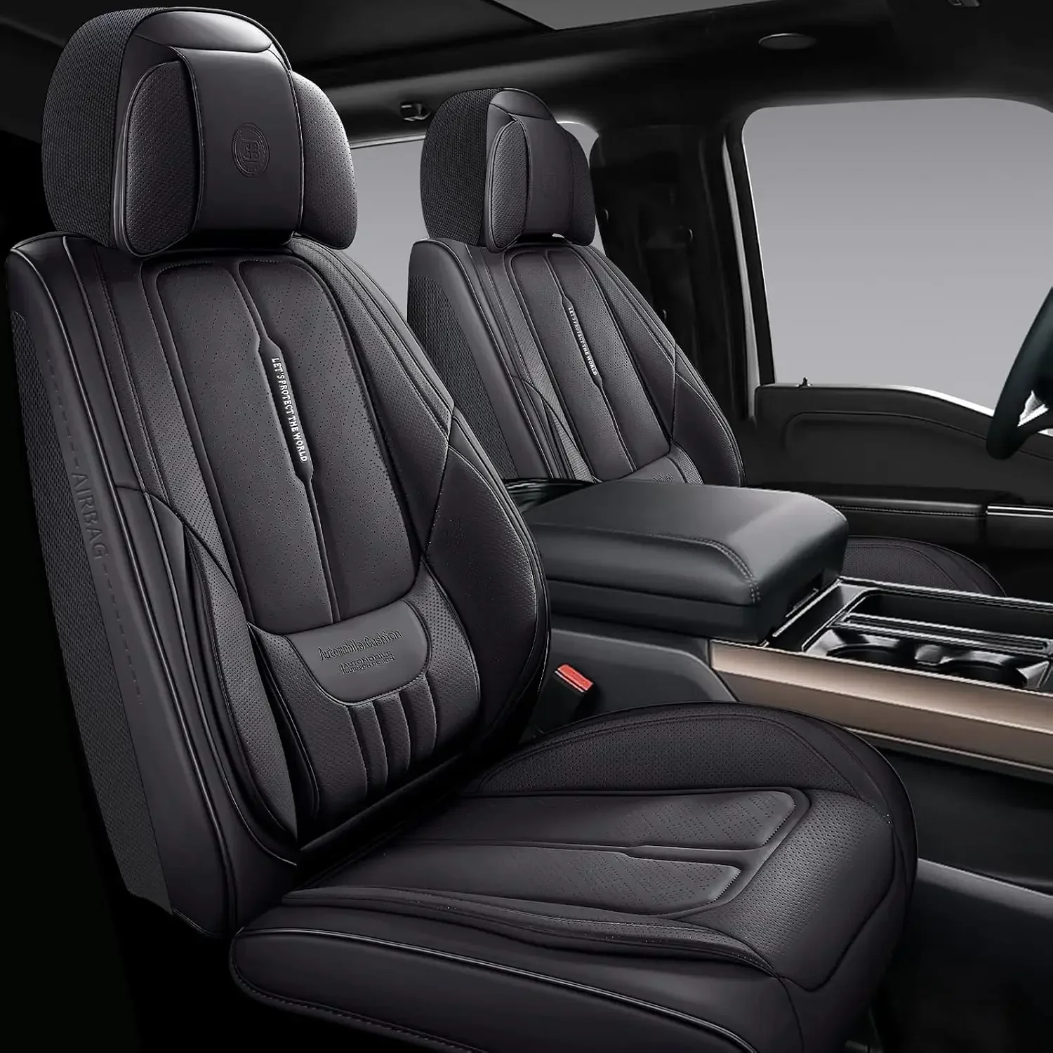 Universal Fit Full Coverage Leather Car Seat Covers for Cars,SUVs and Pick-up Trucks, Car Seat Protector,Automotive Seat