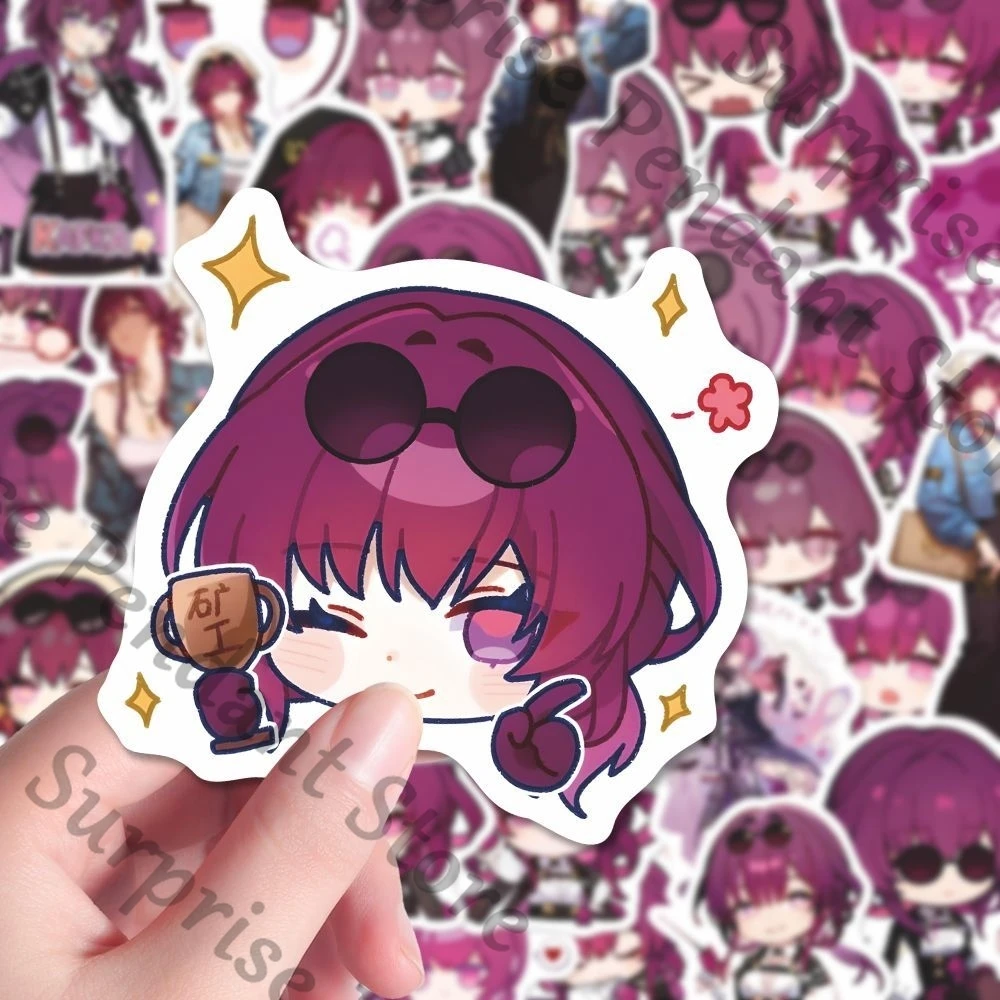 هونكاي: ستار ريل كافكا زملاء عنصر رباعي كارتون تعبيرية ملصق مقاوم للماء ديكور إبداعي ونمط حر