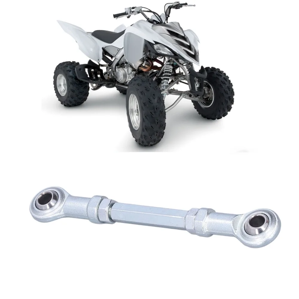 2Pcs Adjustable 100mm Length Steering Tie Rod Kit 8mm Hole Diameter Silver Adjustable Tie Rod Ball Joint Assembly For Go Kart