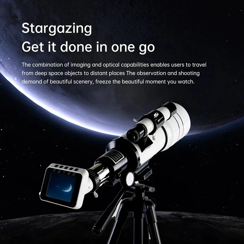 Telescopio astronómico profesional Monocular 70300, ocular electrónico de 70MM de gran apertura para observación de estrellas y aves