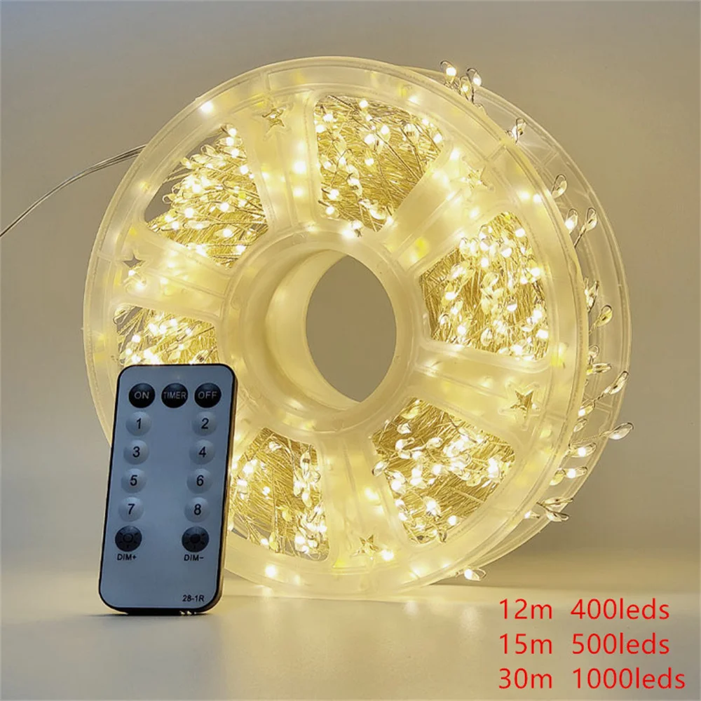 30m 1000leds 15m 12m Whimsical Burst Shaped Firework String Lights Bendable Multi-Twig Cluster Lights  Holiday Festive Atmospher