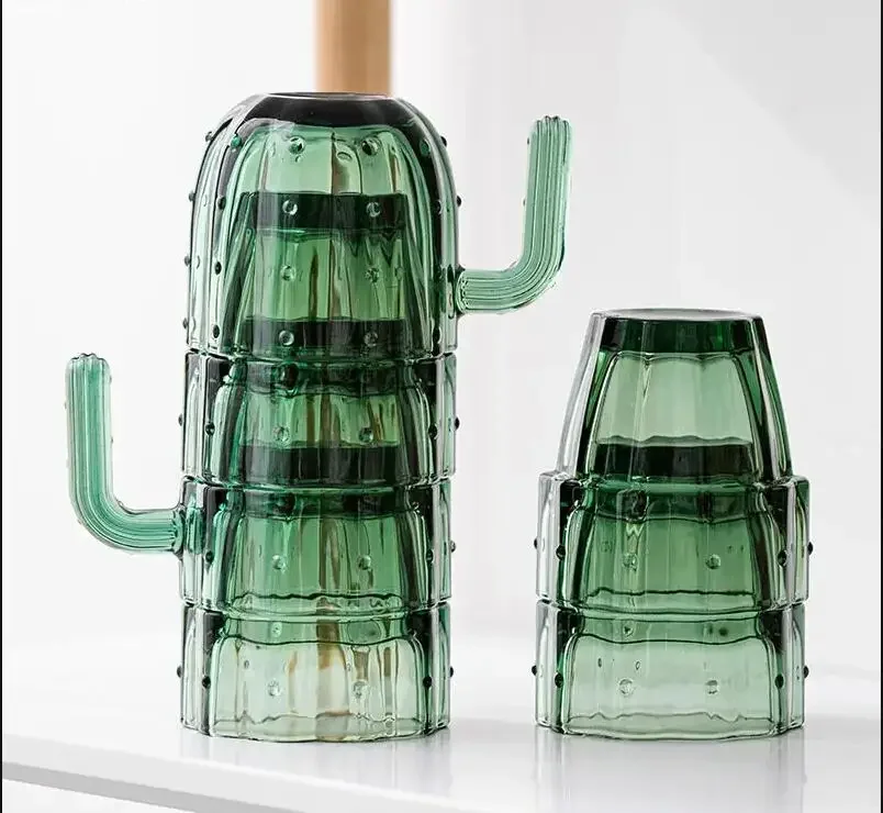 

Стеклянная офисная кружка кактуса, простой чайный сервиз для влюбленных, чашка для послеобеденного кофе, семейный завтрак, питье молоком