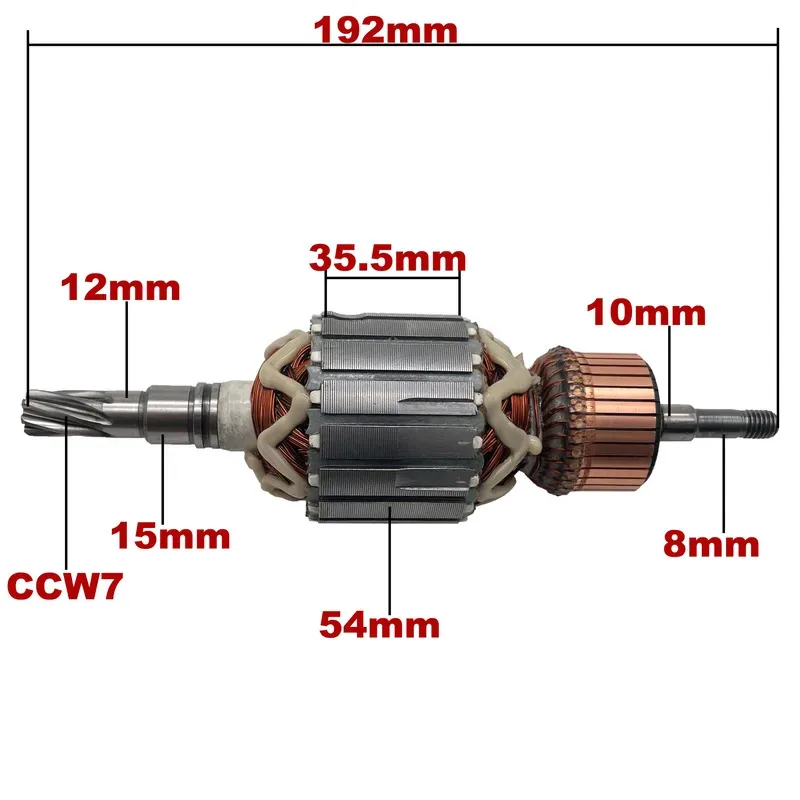 

Armature Rotor Anchor Replacement for MAKITA Rotary Hammer HR5202 HR5212 517898-3 AC220V-240V