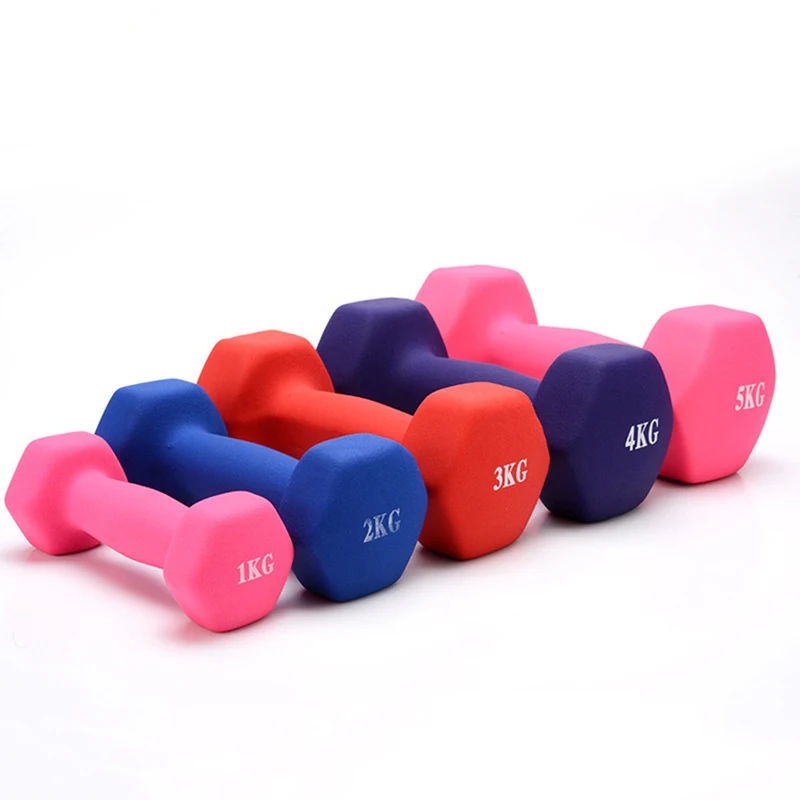 Women Dumbbell Hexagonal Dumbbell Weight Loss Slimming Slim Waist Fitness Equipment Mancuernas Plastic Dip In Dumbbell