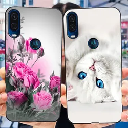 For Motorola Moto One Vision Phone Case Cute Flower Cat Painted Soft Silicone Cover For Motoroal Moto One Macro MOTO One 5G