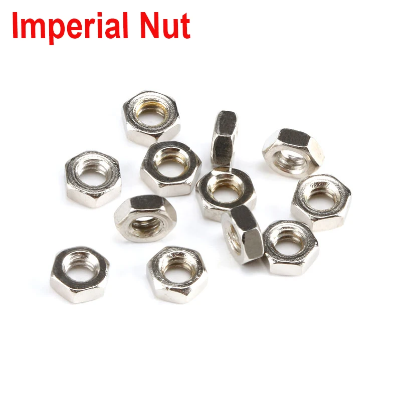 100PCS Imperial Nuts For 5+7MM Stainless Steel Inch Screw Hex  Spacing Screws D-Sub VGA DB9 DB15 DB25 RS232 COM Serial Connector