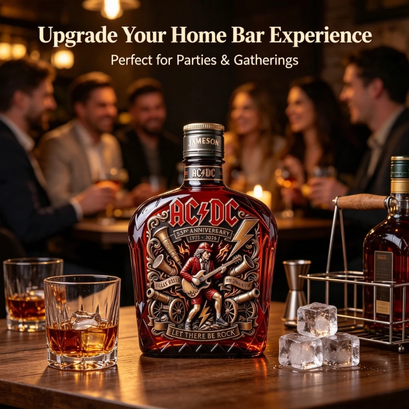 AC/DC 53rd Anniversary Commemorative Decanter Limited Collector's Edition Whiskey Decanter