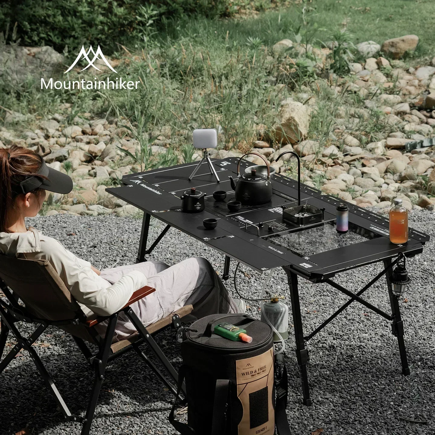 MOUNTAINHIKER 0.5 Unit IGT Black Outdoor Camping Gas Furnace Dual-Purpose Portable Stove Aluminum Alloy for Camping And Hiking