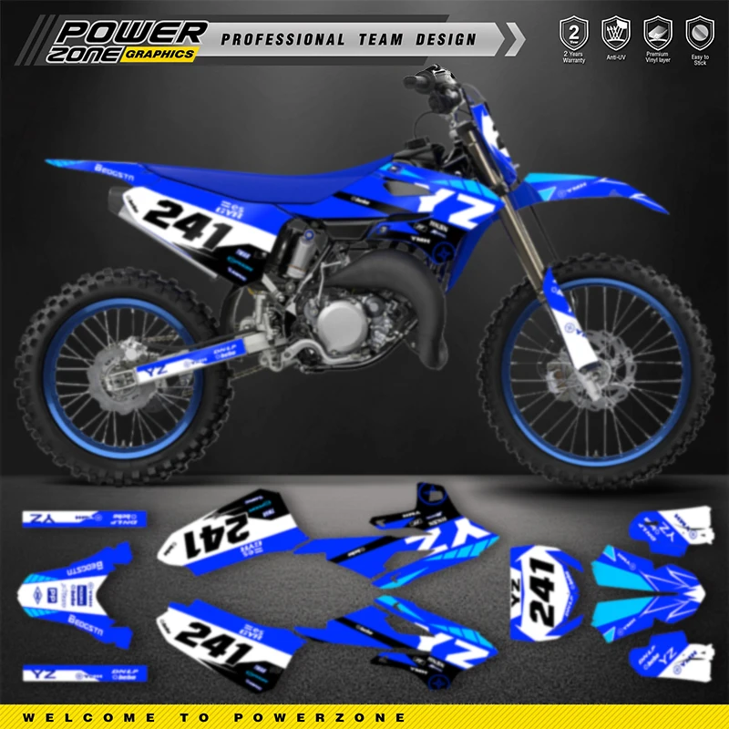 PowerZone Custom Team Graphics Decals For 3M Stickers Kit For YAMAHA YZ85 2022 2023 2024 2025 85 005