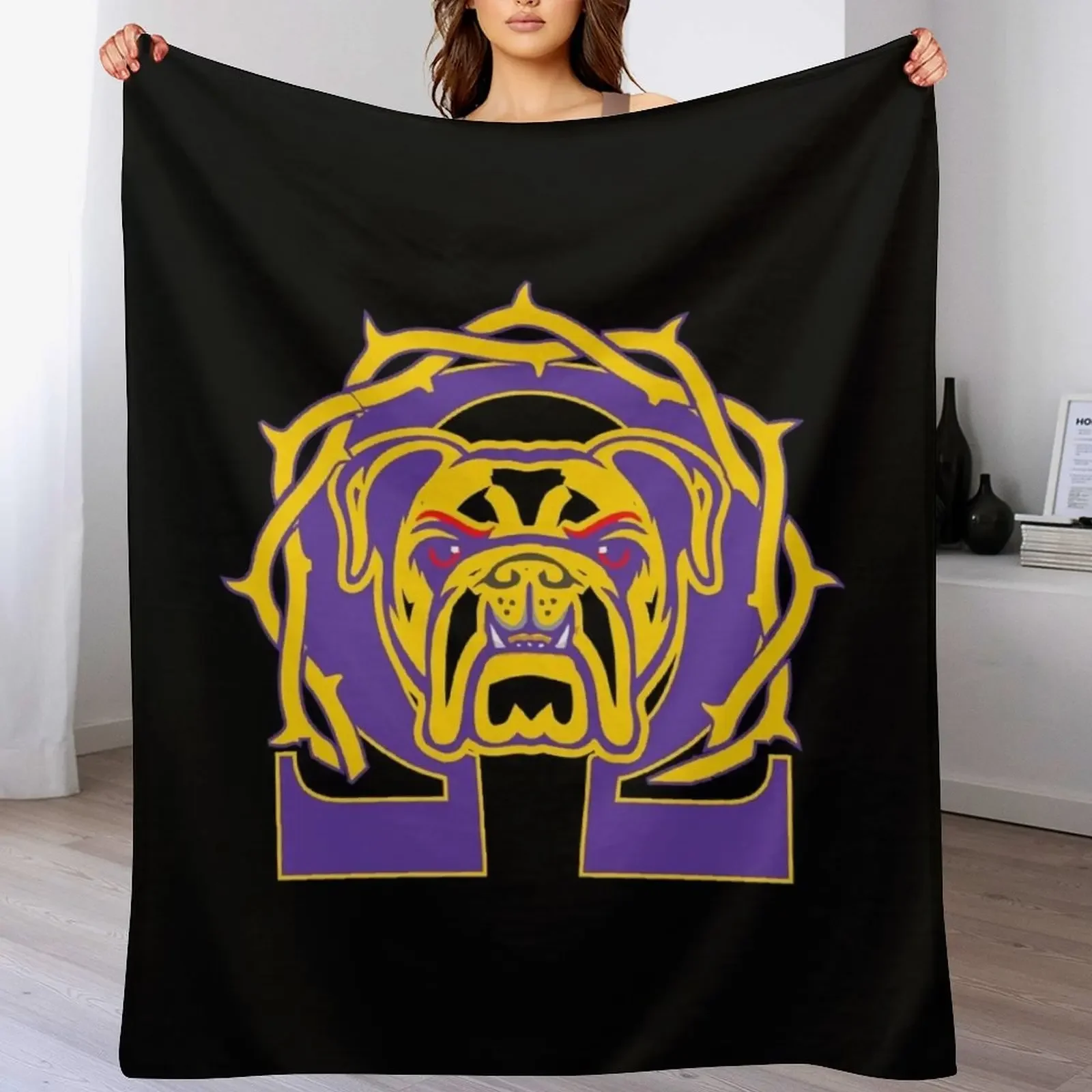 Men's Omega Que Dawg Psi Phi Purple Gold Fraternity Throw Blanket Luxury Throw wednesday Quilt Plaid Blankets