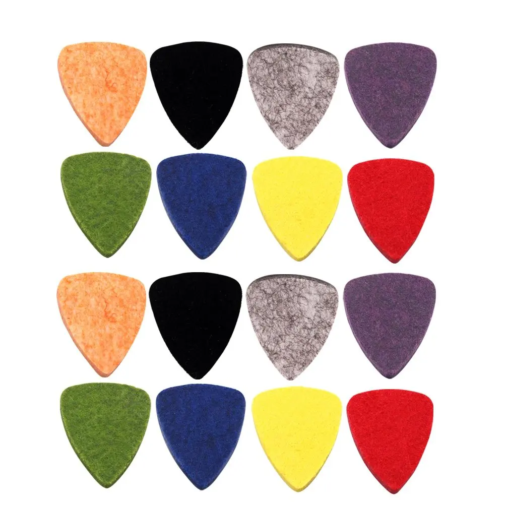 

16 шт. войлочные медиаторы для гитары из шерсти, для мягкого звука, подходят для всех гитар, удобная рукоятка, портативные сменные медиаторы для укулеле