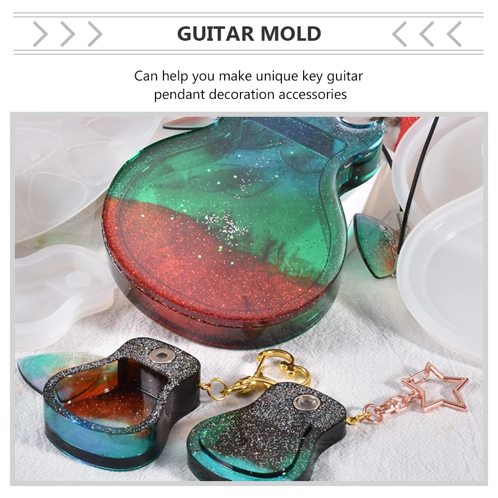 

Guitar Mold Chain Pendants DIY Silicone Necklace Diy Manual Pendant Mold Bracket Craft Accessories Jewelry Parts