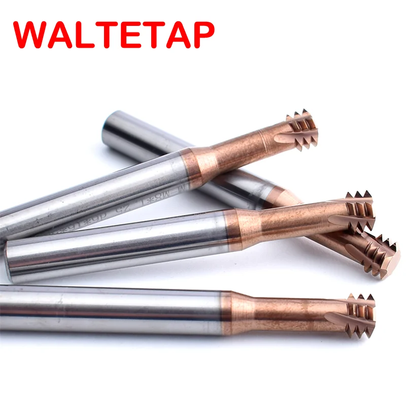 WALTETAP CNC Machine Solid Carbide Three Row Thread Milling M1 M1.6 M2 M3 M4 M5 M6 M8 M10 M12 M14 M18 Mill Mills Cutter