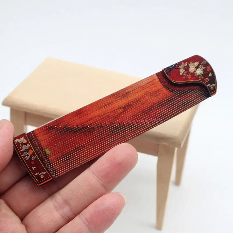 1:6 Dollhouse Chinese Instruments Guqin Pipa Ethnic Style Zither Mini Miniatures Shooting Home Decor Model Doll Decoracion