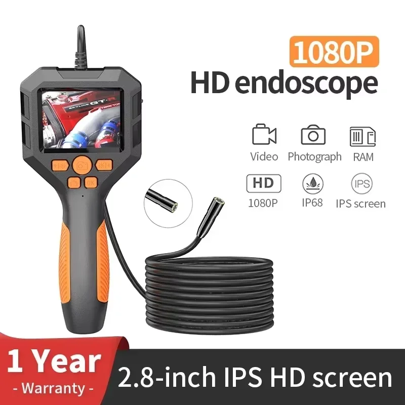 كاميرا المنظار المحمولة P10 1080P IP67 Borescope مقاوم للماء Borescope كابل صلب الأنابيب فحص المجاري Borescope #1