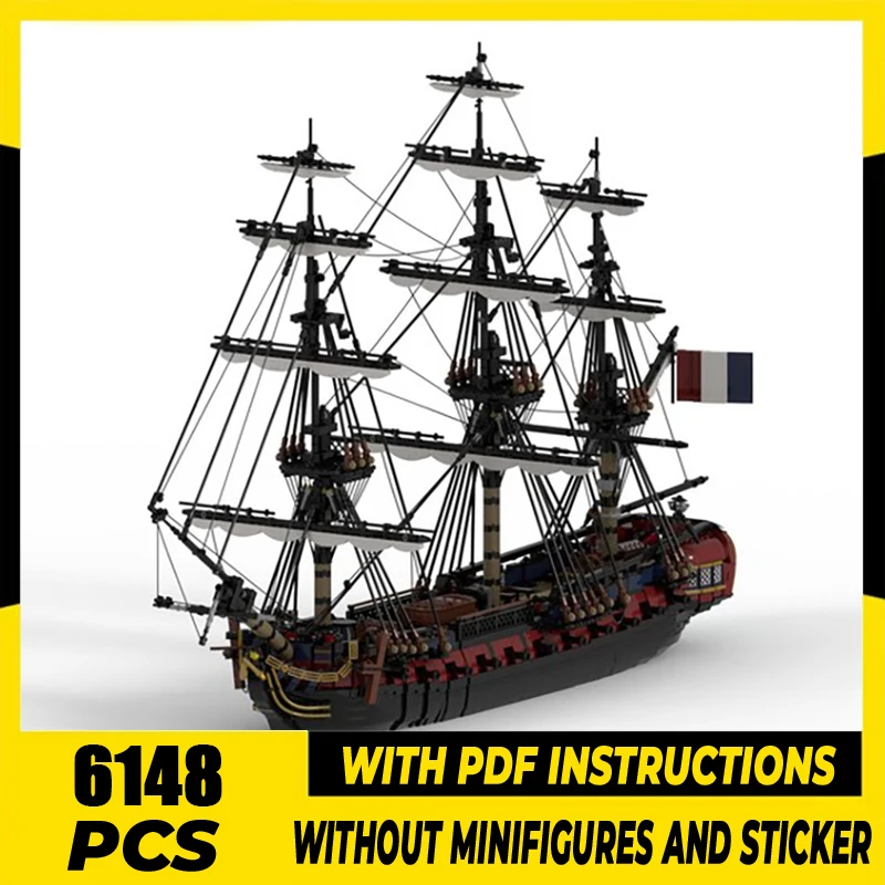 

Модель пиратов Moc, строительные блоки, модульная модель французского фрегата, технологические кирпичи, сделай сам, сборка, праздничный набор игрушек, подарки