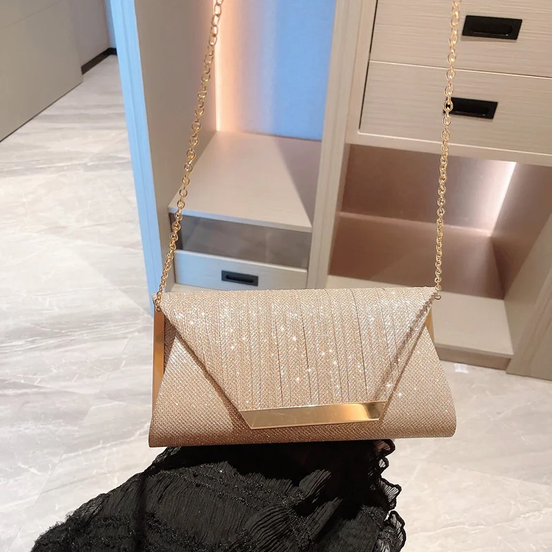 New Women Silk Evening Bags Wedding Banquet Shoulder Bags Fold Mini Clutch Wallets Party Dinner Purse 2 Colors Drop Shipping