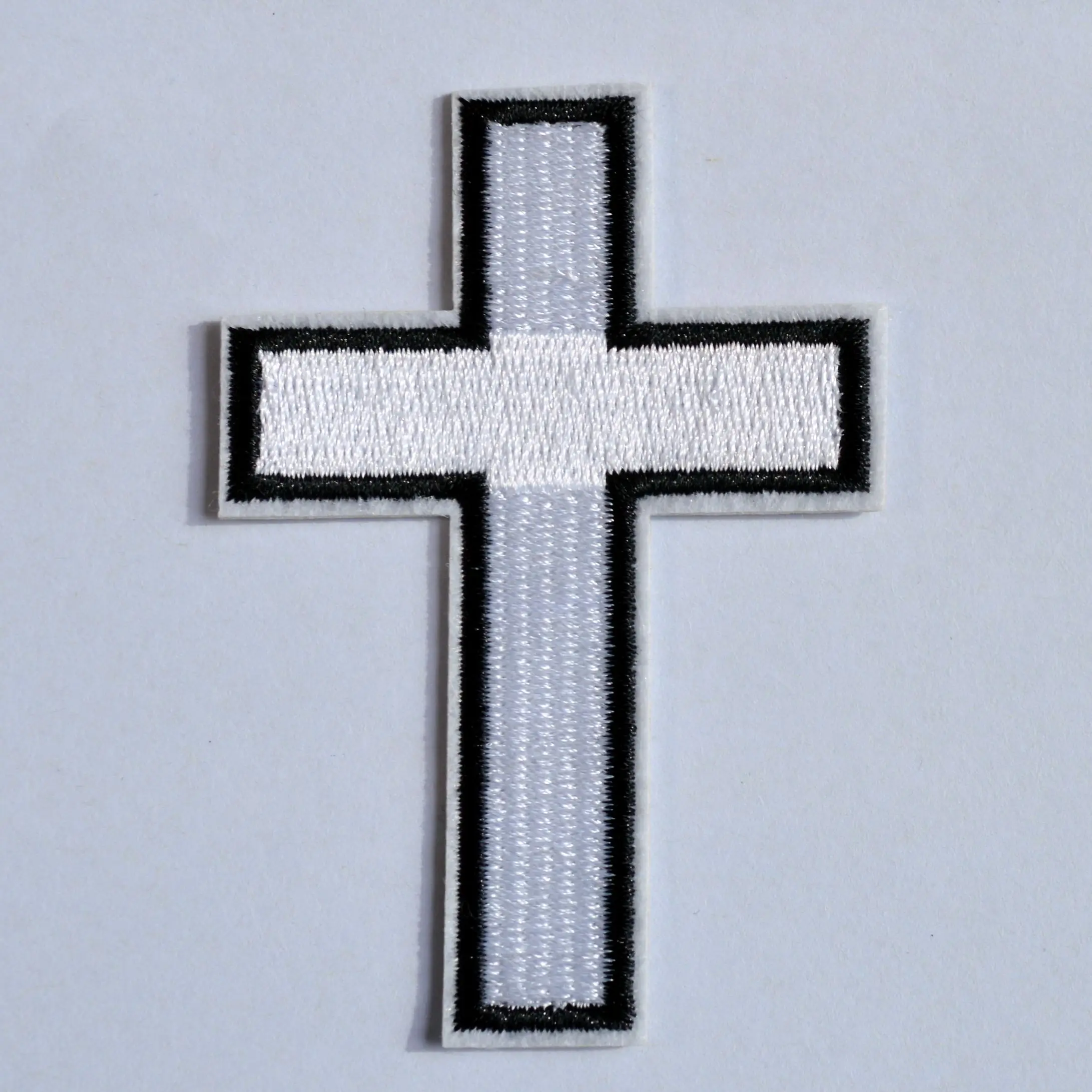 

New ! White Cross Embroidered Iron on Patch Applique Embroidered Patch Religious Fleur de lis Crosses