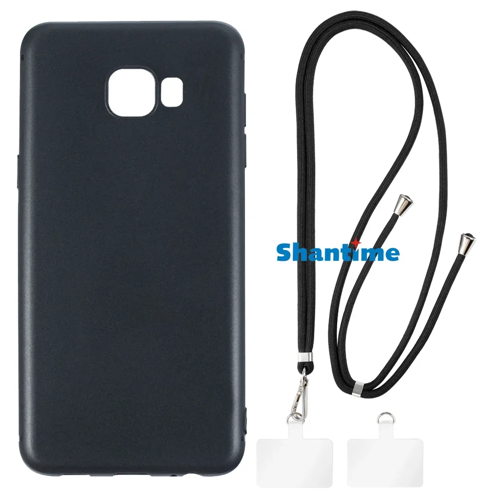 Suitable for Samsung Galaxy C5 Pro Case + Ajustable Neck/Crossbody Lanyards and Spacers, Silicone TPU Cover