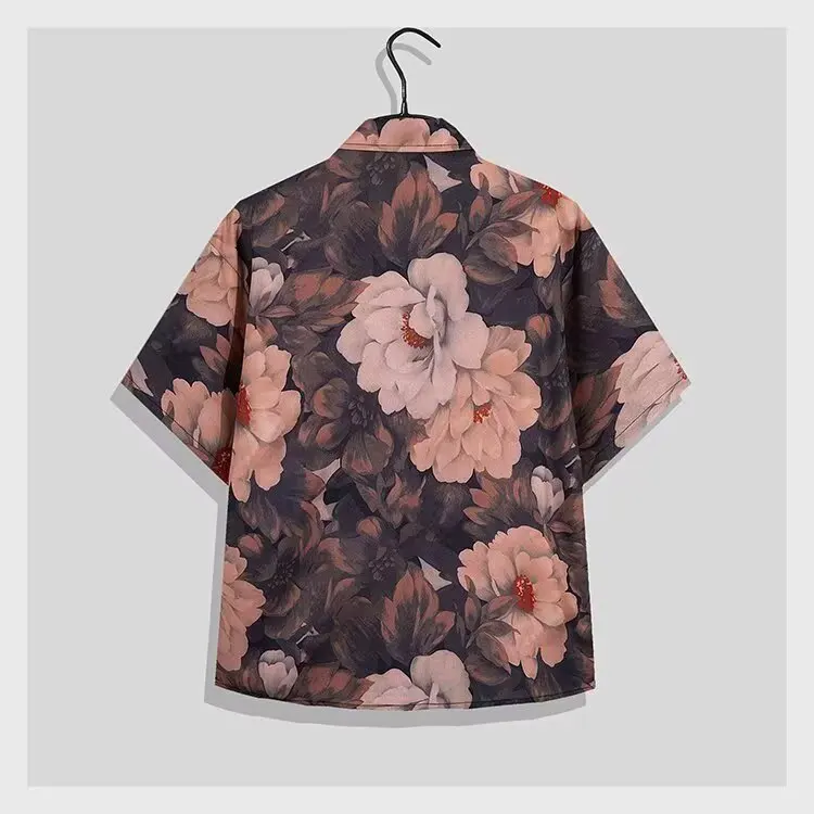 Summer New Hawaii Tracksuit Men's 2 Piece ​Short Sleeve Beach Shirts Shorts Sets Men's Vacation Suit Loose T shirts Man Clothing view 6