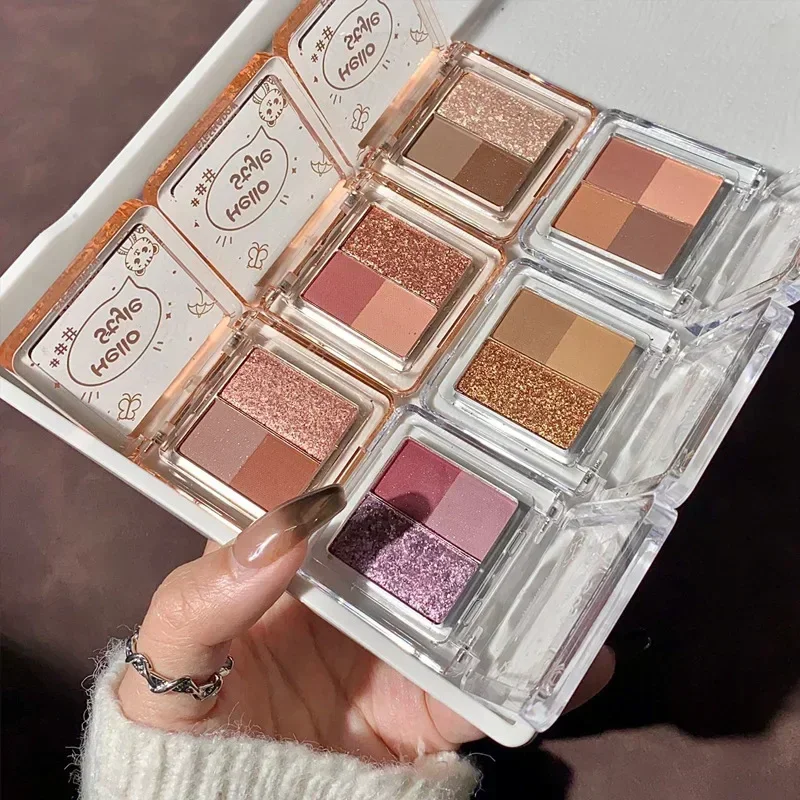 لوحة ظلال عيون هالو ستايل أصلية على الطراز الكوري مكياج غير لامع بيرلسينت لامع مقاوم للماء يدوم طويلاً مستحضرات تجميل لطيفة رائعة